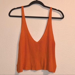 Ribbed Orange Tank Top